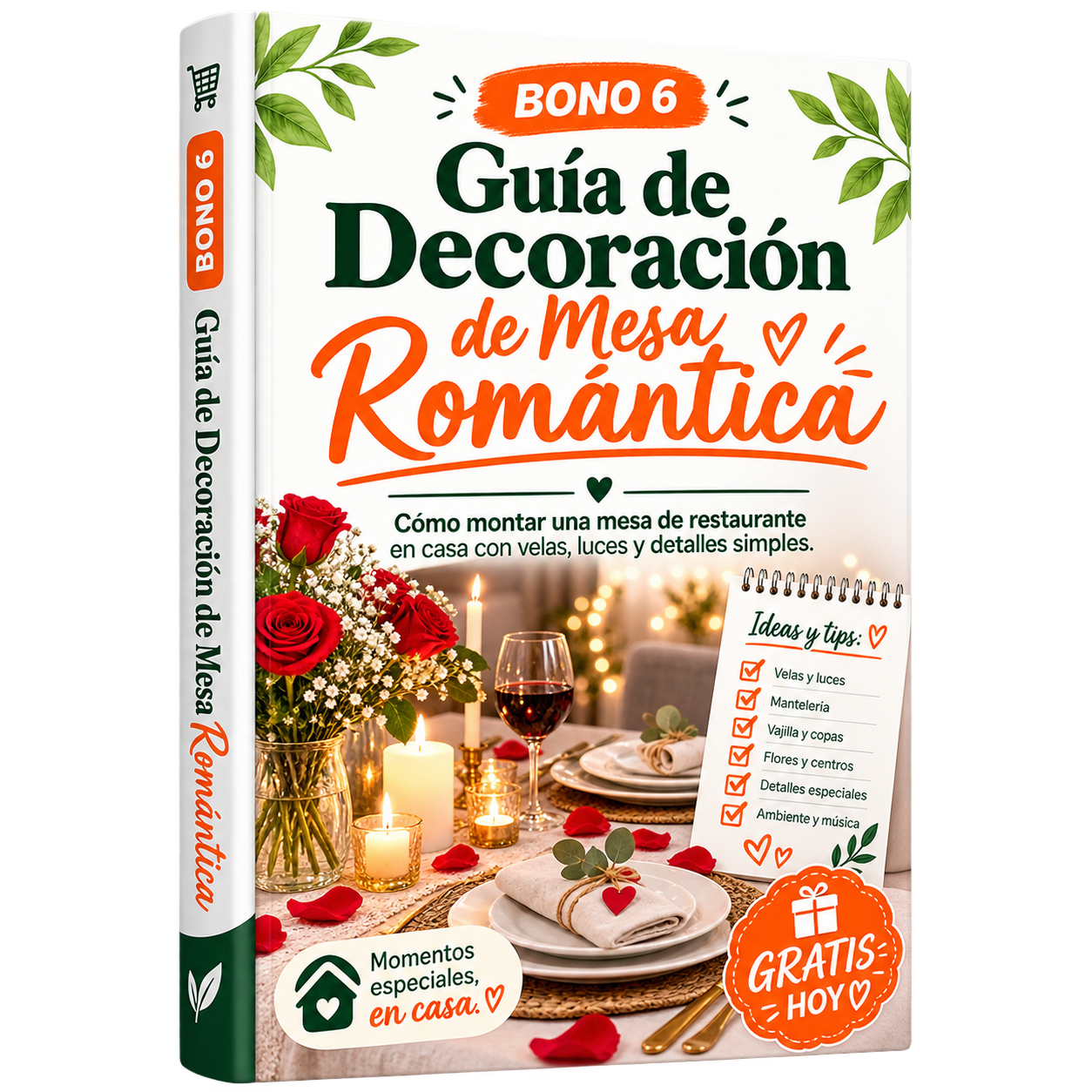 Portada del BONO 6: Guía de Decoración de Mesa Romántica